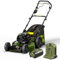 GREEN MACHINE Tosaerba senza fili da 62 V, piattaforma in acciaio da 51 cm, capacità 60 l, senza spazzole, pieghevole con LED, semovente, batteria da 4,0 Ah e caricatore inclusi