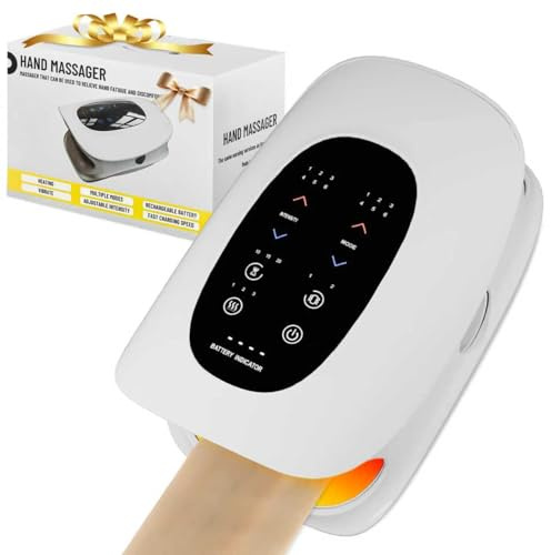 ALLILUYAA Masajeador de Manos con Función de Calefacción, Inalámbrico Masajeador Electrico de Mano con Función de Prensa, Massage para Aliviar la Fatiga de las Manos