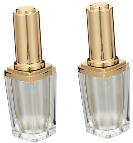SMASOLO 2pcs Empty Nail Polish Bottles with Brush Lid Light Glass Container for Nail Art Supplies and Cuticle Oil Storage Refillable and Practical Design Random Color
