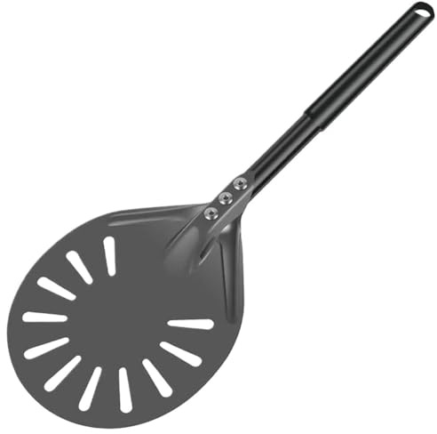SkyjOy Pelle Pizza Pelle à Pizza perforée en Aluminium de 15 cm, Manche Rond et Long, Outil de Transfert for Pizza et Pain, Indispensable for Les Restaurants Pelle A Pizza