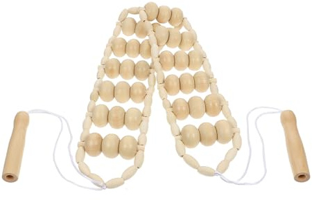 TOYZFRIENDY Holz Rückenmuskelrolle Massagegerät zur Muskelentspannung mit Tragbarem Design für Büro und Reise Beige Massageroller für Arme und Füße