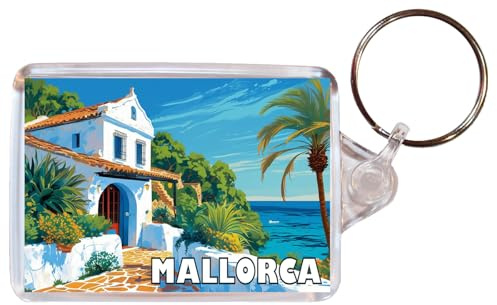Baked Bean Store Mallorca - Spain - Double Sided Keyring Artistic BBSKEY79
