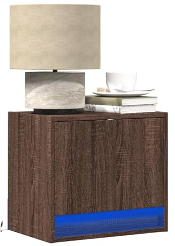 QZZCED Comodino da parete con luci LED RGB e cassetti, libreria galleggiante in legno per camera da letto, risparmio di spazio, 16 colori personalizzabili, controllo