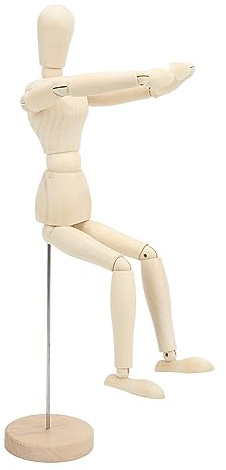 Haofy 16-Zoll-Schaufensterpuppe aus Holz, Flexibles Gelenkmodell für Künstler, Ideal Zum Skizzieren und Als Heimdekoration