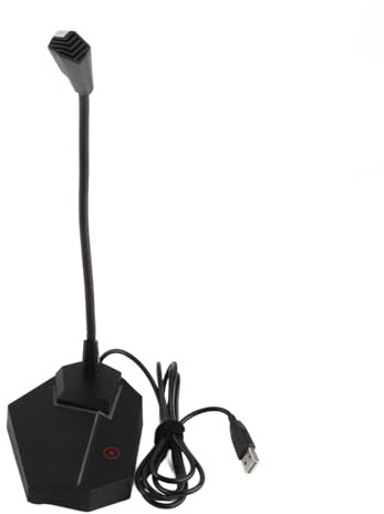 Loinutdbv Microfono a condensatore USB a collo di cigno, microfono da tavolo per computer con illuminazione RGB, acquisizione audio a 360 gradi e disattivazione One Touch, design a collo di