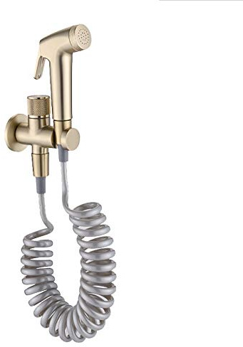 TTDGYYXW Spruzzatore per Bidet Portatile per WC, Set di Pannolini di Stoffa Portatili in Ottone Kit da Bagno Singolo per Acqua Fredda con Tubo Doccia in PVC per Il Bagno di Animali Domestici, igiene