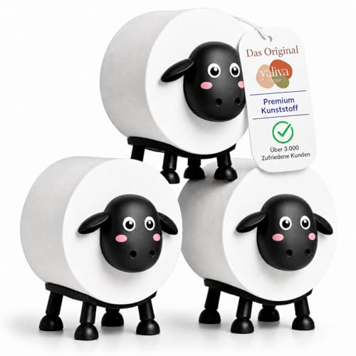 WC Rollenhalter Schaf Lustiger Toilettenpapierhalter für Bad & Gäste WC Klopapierhalter Ständer Schwarz für ALLE Rollengrößen Deko WC Rollenhalter