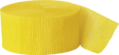 Unique Party - 6305 - Serpentin en Papier Crépon - 24 m - Jaune Vif