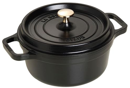 Staub Cocotte ronde avec couvercle 2.75-quart Noir mat.