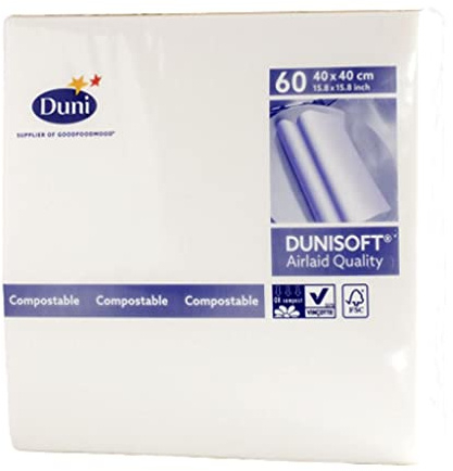 Duni Servietten Dunisoft, weiß, 40 x 40 cm, 60 Stück