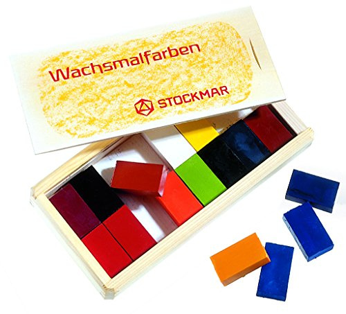 Stockmar Wachsmalblöcke - 16 Farben im Holzkasten