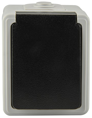 UNITEC Steckdose 1-fach AP FR, für Feuchträume im Innenbereich, mit Berührungsschutz, bis 16A, IP44