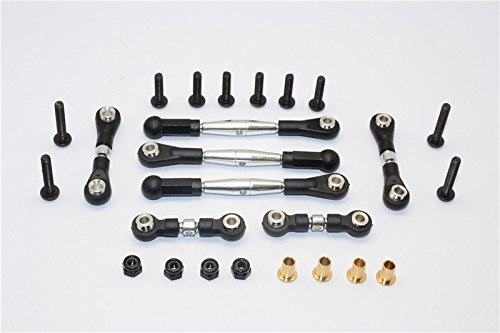 Tamiya GF01 & TL01 Upgrade Parts Aluminium Anti-Thread Turnbuckle - 7Pcs Set Silver