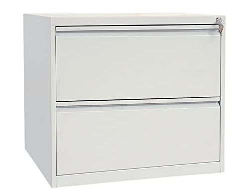 Schrank & Stuhl Hängeregisterschrank Hängemappenschrank doppelbahnig für DIN A4 (Lichtgrau (RAL 7035), 2 Schübe)