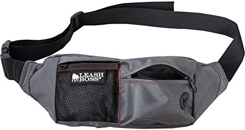 Leash Boss Leckerli-Tasche für Hunde, für Training, Leckerli-Bauchtasche zum Gehen, Laufen, Wandern, tragbarer Trockenfutterbehälter für Haustiere, 3 Stück, Grau, 168 g