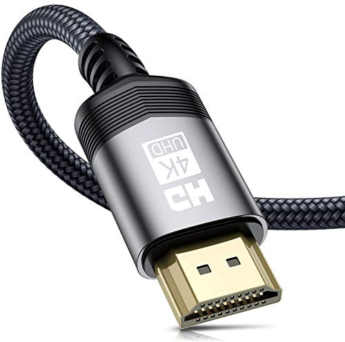 sweguard 4K HDMI Kabel 4Meter, HDMI 2.0 auf HDMI Kabel 4K@60Hz 18Gbps Nylon Geflechtkabel, vergoldete Anschlüsse mit Ethernet/Audio Rückkanal, kompatibel Video 4K UHD 2160p,HD 1080p (grau)