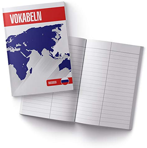 itenga Vokabelheft Russisch Schule Schulbedarf Notizbuch Lernen Vokabeln Fremdsprache DIN A5