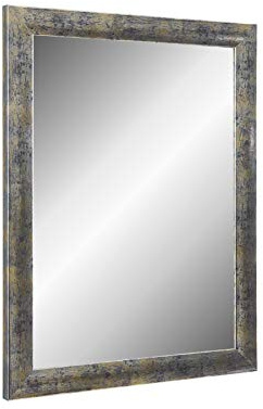 Online GalleryKing TheMIRROR' - Espejo de pared personalizable de cristal real, color azul, plateado y dorado, por ejemplo, como espejo de pasillo, salón, etc. Espejo de pared, 45 x 55 cm, azul,