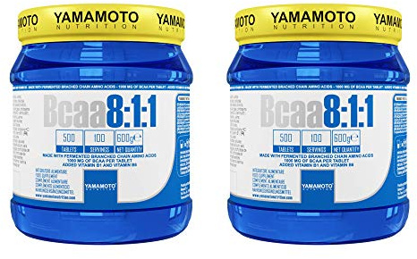 Yamamoto Nutrition Bcaa 8:1:1 integratore alimentare di aminoacidi a catena ramificata con vitamine B1 e B6 (2 confezioni (1000 compresse))