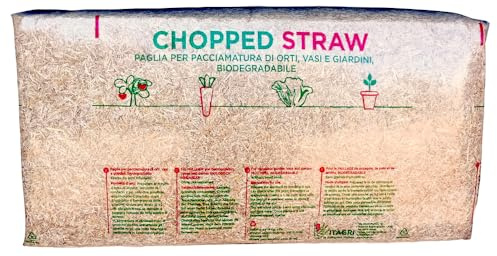 ITAGRI Chopped Straw Paglia per pacciamatura orti e Giardini balletta da 19 kg (15 mq pacciamanti)