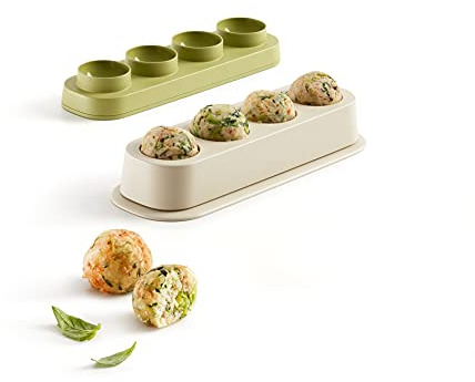 Lékué Veggie Balls mold. vegetarische Gemüsebällchen in Form von kleinen Bällchen, Grün