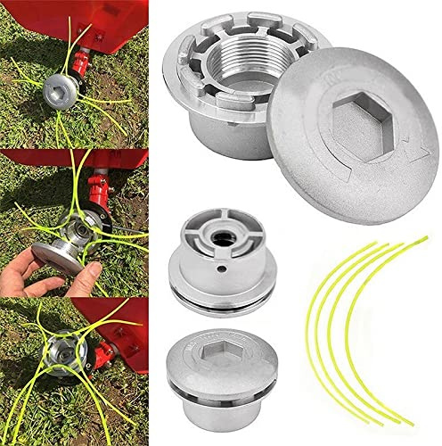 Mikqky Rasentrimmerkopf aus Aluminium, Rasenmäher, Mähkopf, zum Ersetzen der Spule von Rasenmäherteilen