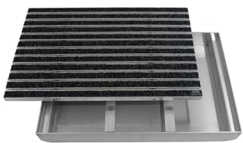 EMCO Eingangsmatte DIPLOMAT Rips anthrazit + ALU Bodenwanne Fußmatte Schuhabstreifer, Größe:75x50cm