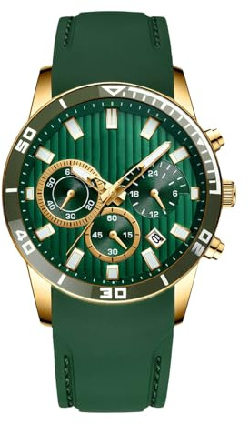 RORIOS Relojes Hombre Deporte Reloj de Pulsera con Correa de Silicona Luminoso Analógico Cuarzo Relojes Casual Cronografo Reloj para Hombre