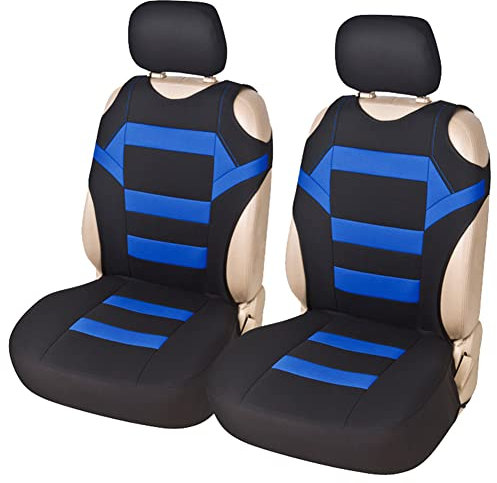 XiinxiGo Fundas Asientos Delanteros del Coche Universales, Cubre Asientos Coche, Protector de Asiento Delantero para Conductor y Copiloto Accesorios Interior,Noir Bleu