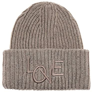 Zwillingsherz Slouch-Beanie-Mütze aus Wolle - Hochwertige Strickmütze mit Love Stickerei für Damen Mädchen Jungen - Hat - One Size - warm und weich für Frühling Herbst und Winter