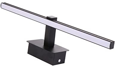 SOLUSTRE Led Spiegellampe Badezimmer Schwarz 8w 400mm Badwandlampe Make up Licht Energiesparend Augenschonend