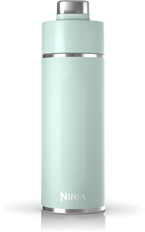 Ninja DW2401MT Thirsti 24oz Travel Water Bottle, for Carbonated Sparkling Drinks, Colder and Fizzier Longer, Leak Proof, 24 Hrs Cold, Dishwasher Safe, Stainless Steel Insulated Tumbler, Seafoam Blue