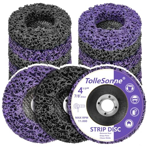 10 Pack Strip Discs 4-1/2 Inch Quick Stripping Wheel Paint Stripper for Angle Grinder Clean and Remove Paint Coating Rust Welds Oxidation for Metal and Wood (4-1/2 x 7/8)