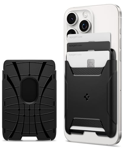 Spigen Rugged Armor 2 MagSafe Korthållare 3 Kort Kompatibel med iPhone 17/16/15, andra MagSafe-modeller och Google Pixel 10-serien med Pixelsnap - Matt Svart