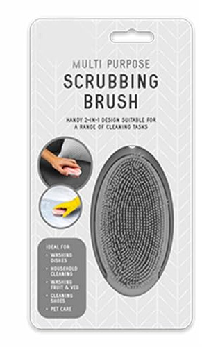 Zale Yardley Cleaning Brush, Silicone Scrubbing Brush, Non Scratch Sponges, Cleaning Scourer Brush, Reusable Silicone Sponge, For washing vegetables, Fruit, Dishes and Pots, Kitchen Accessories (Grey)