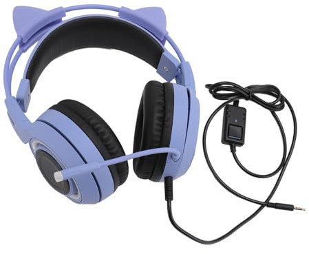 Gaming Headset with Microphone,Gaming Headphones Stereo Sound Headset 40mm Drivers, 3.5mm Audio Jack Over Ear Headphones Wired for PC Switch Xbox One Laptop Phone (Purple)