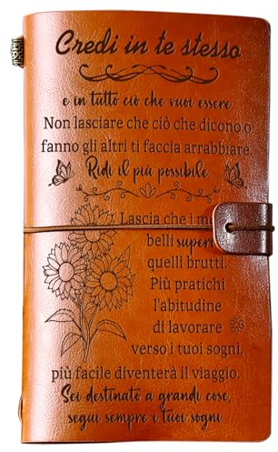 Blumuze Regalo Donna,Diario in Pelle Regalo Amica,Regalo Donna Compleanno Natale Anniversario,Regali Ispirati di Amicizia,Taccuino in Pelle 140 Pagine,Idee Regalo Sorella Collega