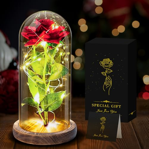 Seachrgif Rosa Eterna Rossa,Regalo Natale Donna,Regali per Moglie,Fidanzata, Madre, Sorella, Cognata, Migliore Amica, Suocera e Amica, Compleanno, Matrimonio,San Valentino Idee Regalo Natale
