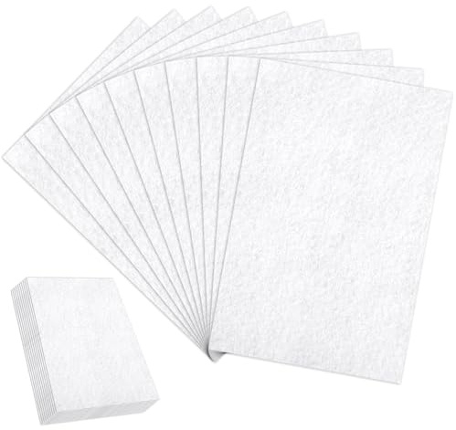 Weiße Filz Blätter, 10 Stück Zum Basteln - Steife Handwerks-Hobby-Filz Platten, Dicke Weiche Woll Gewebe Für Heimwerker Kunst Und Näh Projekte, Bastel Bedarf