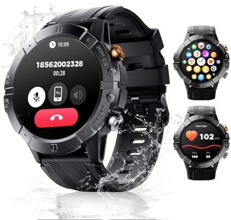 SANAG C29 Smartwatch Uomo,1.52” Orologio Smartwatch con Chiamata Bluetooth, IP68 Impermeabile, 120 modalità Sportive, Frequenza Cardiaca/Pressione/Passi Fitness Tracker Android ios,Nero