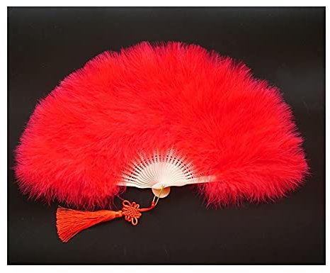 Handheld Folding Fans Handmade Folded Fan White Feather Hand Fans Chinese Home Decorative Party Dance Wedding Decoration Accessories Crafts Gifts Hand Fan Wall Decor