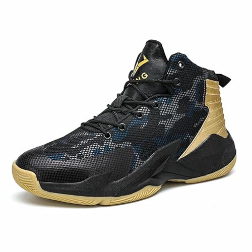 Scarpe da Basket for Uomo Leggere e Resistenti for Partite di Allenamento Sportivo all'aperto(Black-1,36 EU)