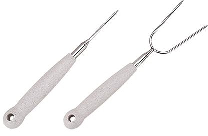 POPETPOP 2piezas Tenedores Individuales y Dobles Inoxidable para Barbacoas Exterior Herramientas para Barbacoa