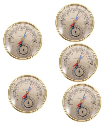 TOYANDONA 5 Pièces Thermomètre et compteur d'humidité camping en plein air météo chambre d'intérieur capteur thermomètre mural d'intérieur hygromètre pour terrasse Un verre