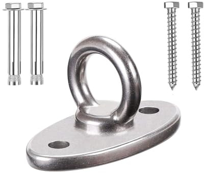 iguTrail Deckenhaken Schwerlast M8 Augplatte Schaukelhaken Bis 500 KG Hochwertiges Edelstahl 304 Wandöse Haken für Holzbalken Boxsack Deckenhalterung Hängesessel Sling Trainer Yoga