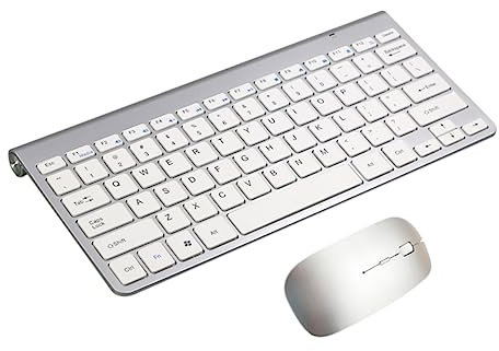 OSALADI 2.4g Tastiera Wireless Mini Ultrasottile con Mouse per Casa Ufficio e Tablet Tastiera Portatile per Computer