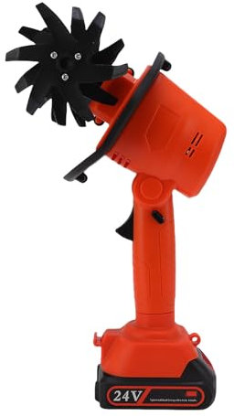 ZJchao Cordless Garden Tiller, Powered Cultivator Lightweight with Safety Lock for Soil Cultivation, Weeding, UK Plug