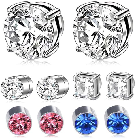 VONJUMA 5 Pares Pendientes Iman Hombre Pendientes Magnéticos Para Hombre Y Mujer