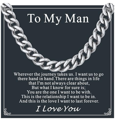 Supcare Men's Necklaces with a Card, 6/7 mm Widths Available, 20 Necklace for Men, Medical-Grade 316L Stainless Steel, Gift for Dad, Son, Man, Husband, Grandson (Silver/14K Gold Plated/Black)