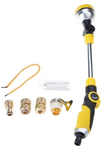 Bacchetta multiuso per tubo da giardino, con 8 modalità di spruzzatura e 5 connettori per un'efficace soluzione di irrigazione e pulizia